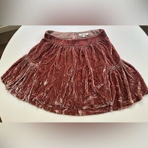 Pink velvet Madewell skirt.